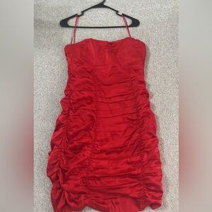 Express silk red dress